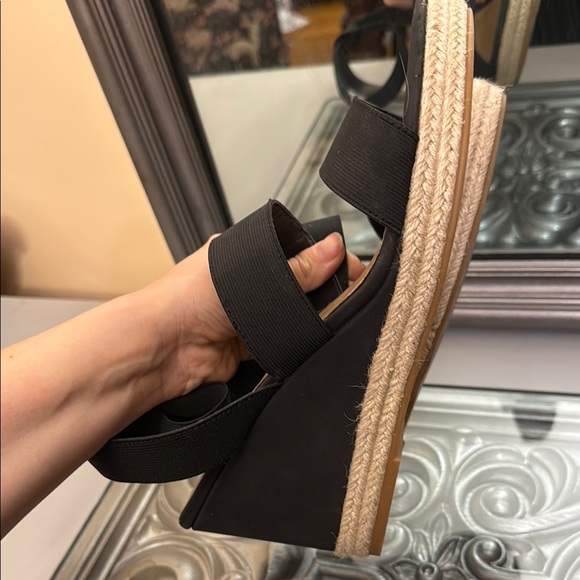 Caslon Leona CNLeona-Fab Women’s 11 Black Elastic Strap Espadrille Sandals - Picture 9 of 11
